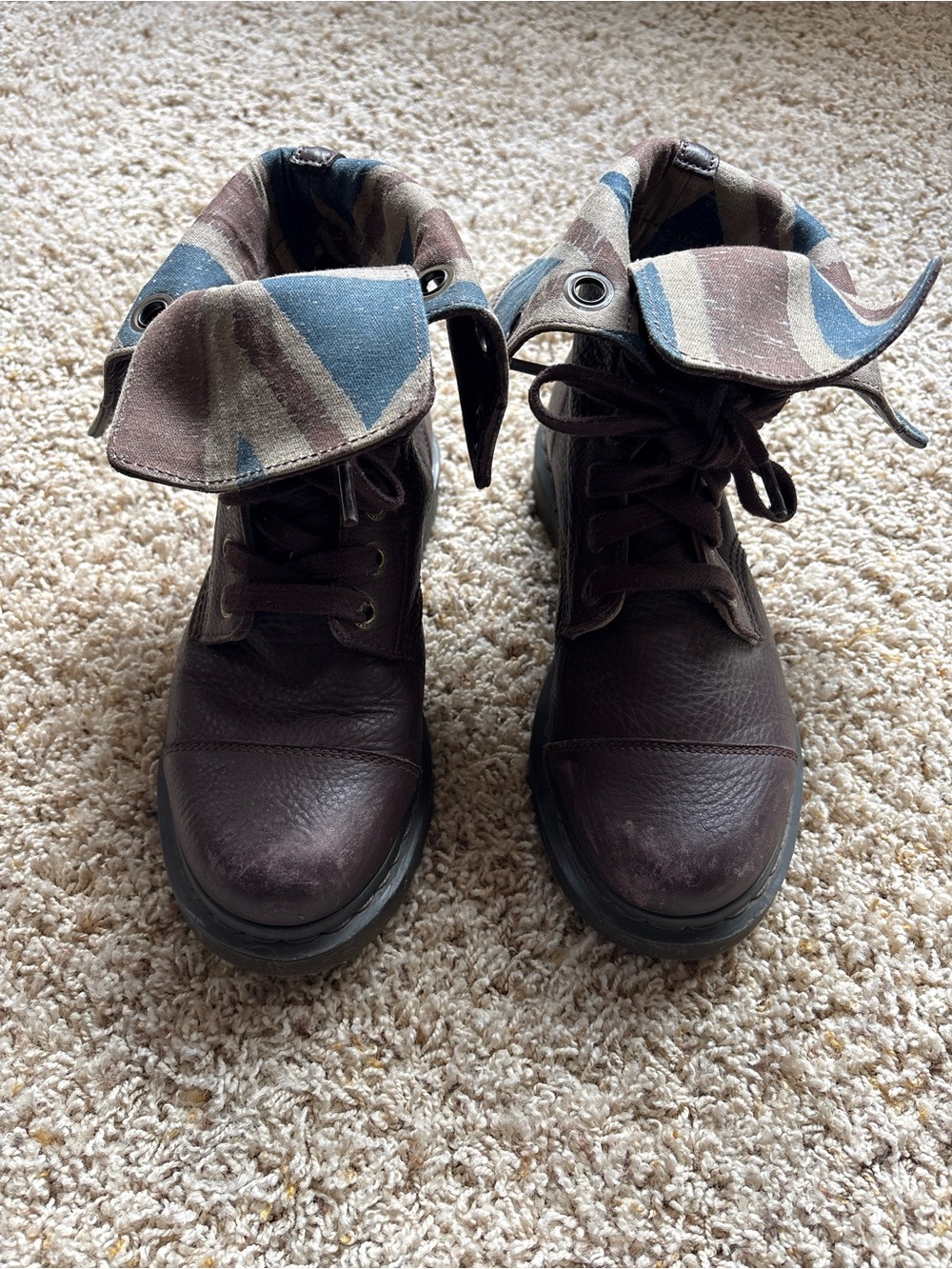Dr. Martens Aimilita Triumph Union Jack British Flag Leather Fold Boots US 9 - Picture 3 of 15
